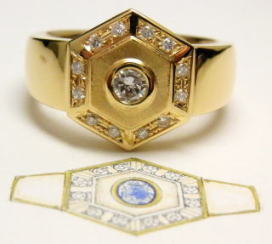 18金印台リング　オーダーメイド　宝石工房ながお