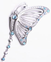 蝶のブローチ　パライバ　宝石工房ながお