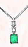 エメラルドのペンダント デザイン画
